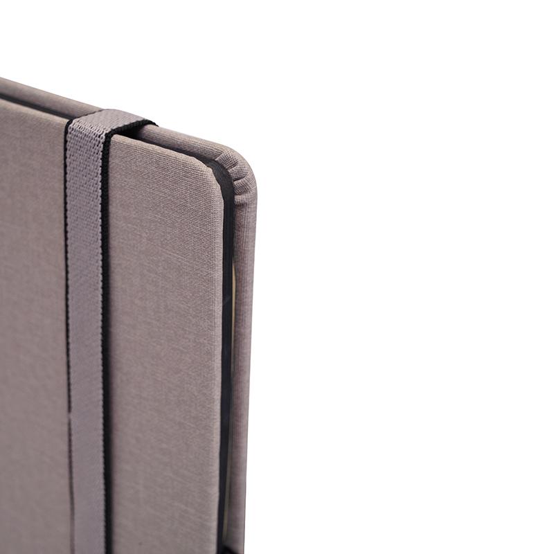 Customised Grey - Pu Leather Note Book With Elastic & Pen Holder